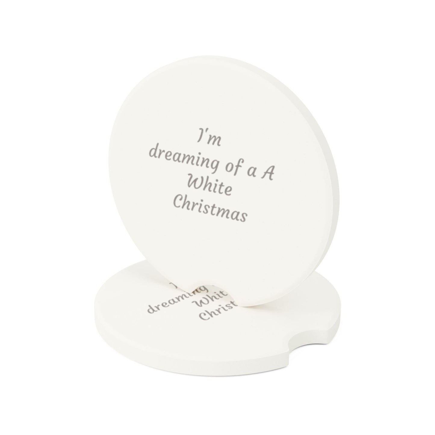 2 Pc. Car Coaster Set - White Christmas Lyrics