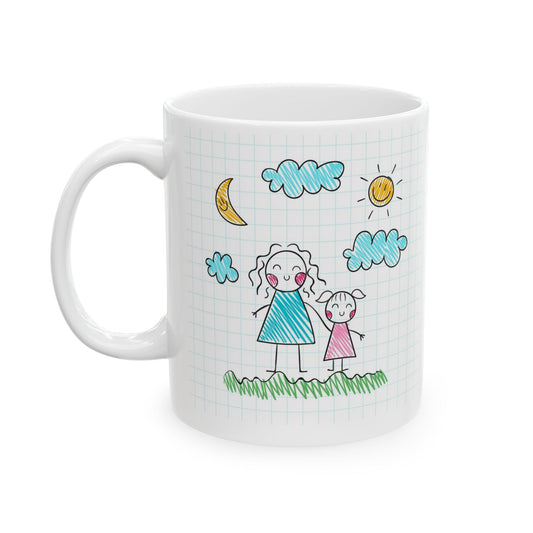 Mother's Day Ceramic Mug - Mom and Daughter Coffee Mug