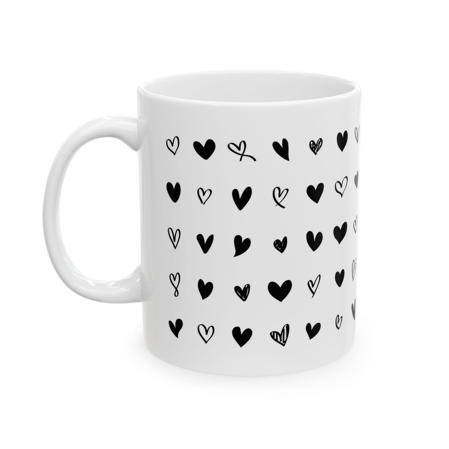 Mug - Sweet Hearts Black and White Valentine's Day