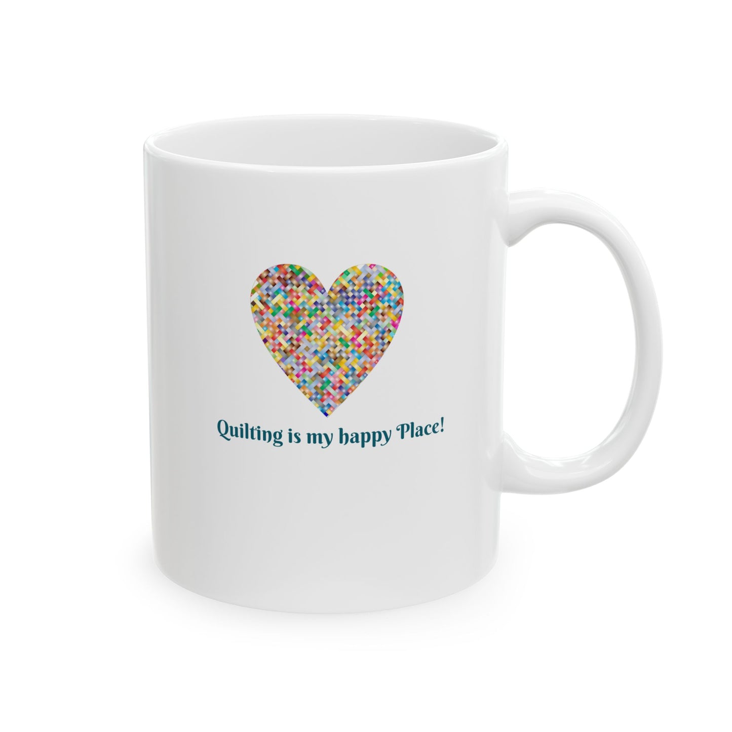 Mug - Colorful Quilted Heart - Quilting Is My Happy Place